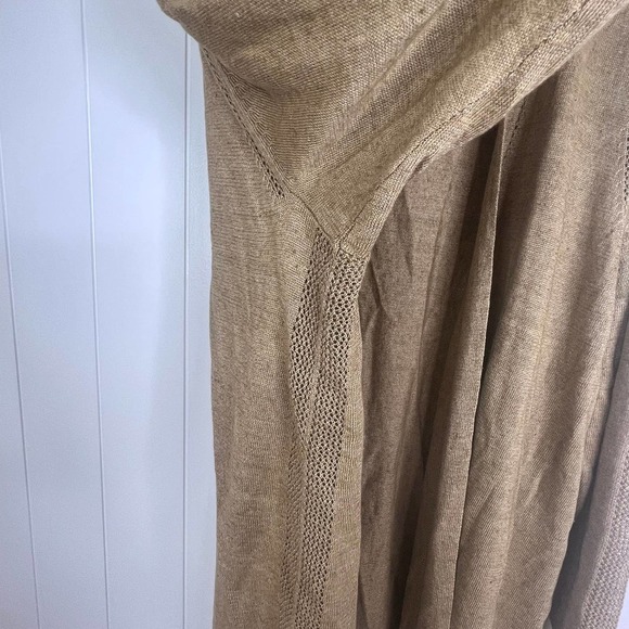 Talbots Woman Mustard Gold Open Front 100% Linen Cardigan Sweater SZ 3X - Picture 6 of 9